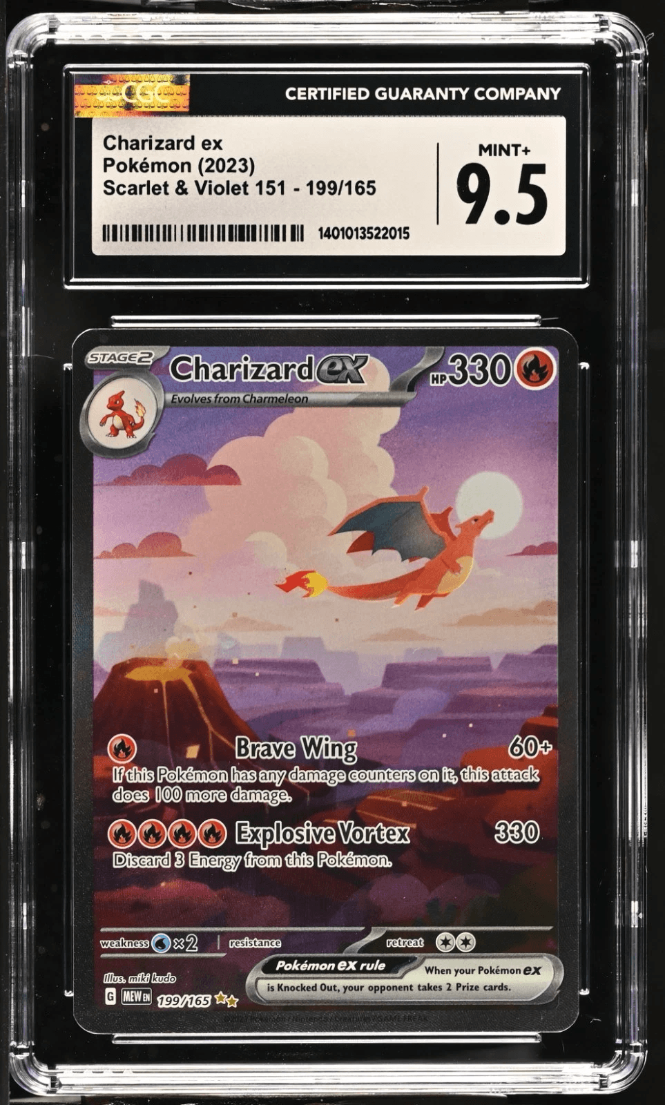 Charizard ex - 199/165 - Pokemon 151 Card - CGC 9.5 Mint+ - #396