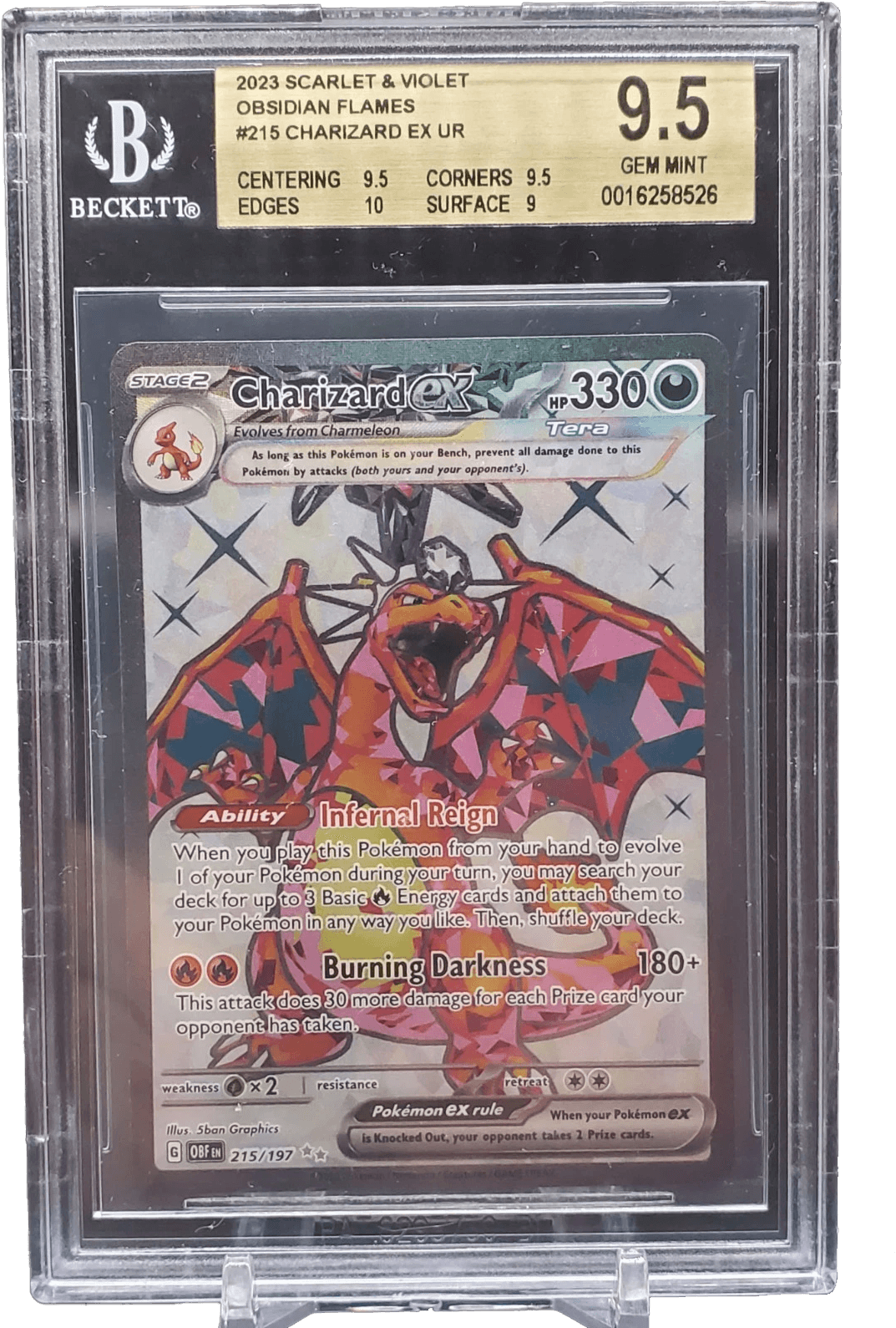 Charizard ex Pokemon Obsidian Flames Ultra Rare 215/197 BGS 9.5
